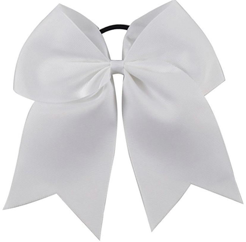 Kenz Laurenz 7” Large Plain Hair Bow w/Ponytail Holder