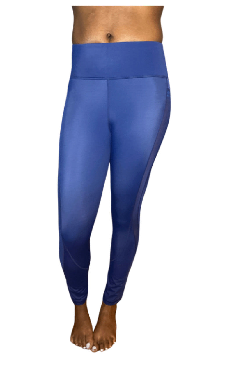 Meshed Stripe Cropped Leggings