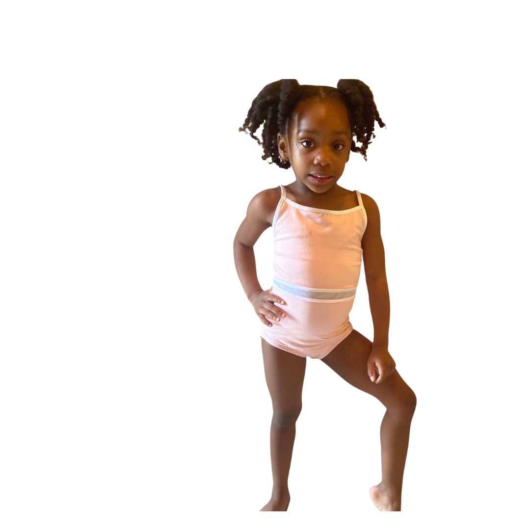 Baltogs Girls Mesh Waist Insert Camisole Leotard