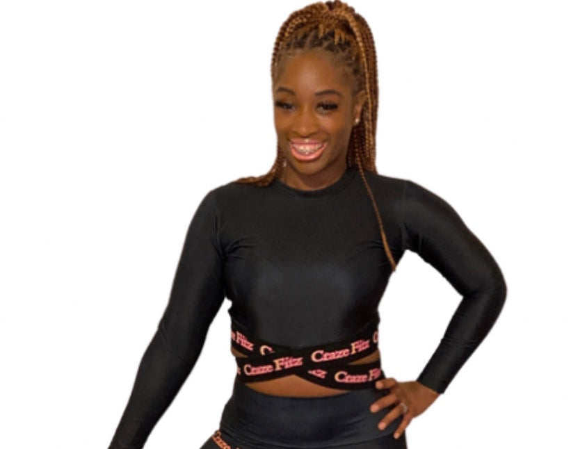 CRAZE FITZ Banded Long Sleeve Crop Top