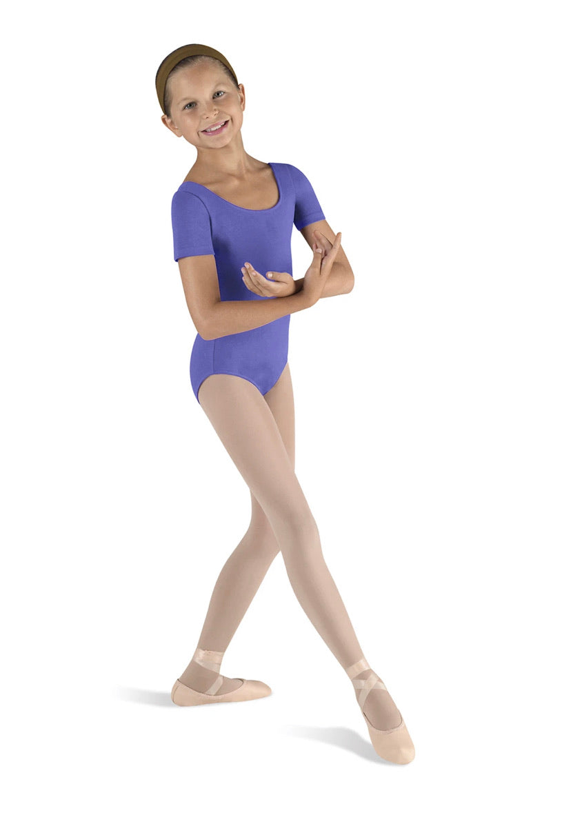 Bloch Girls Short Sleeve Round Neck Leotard