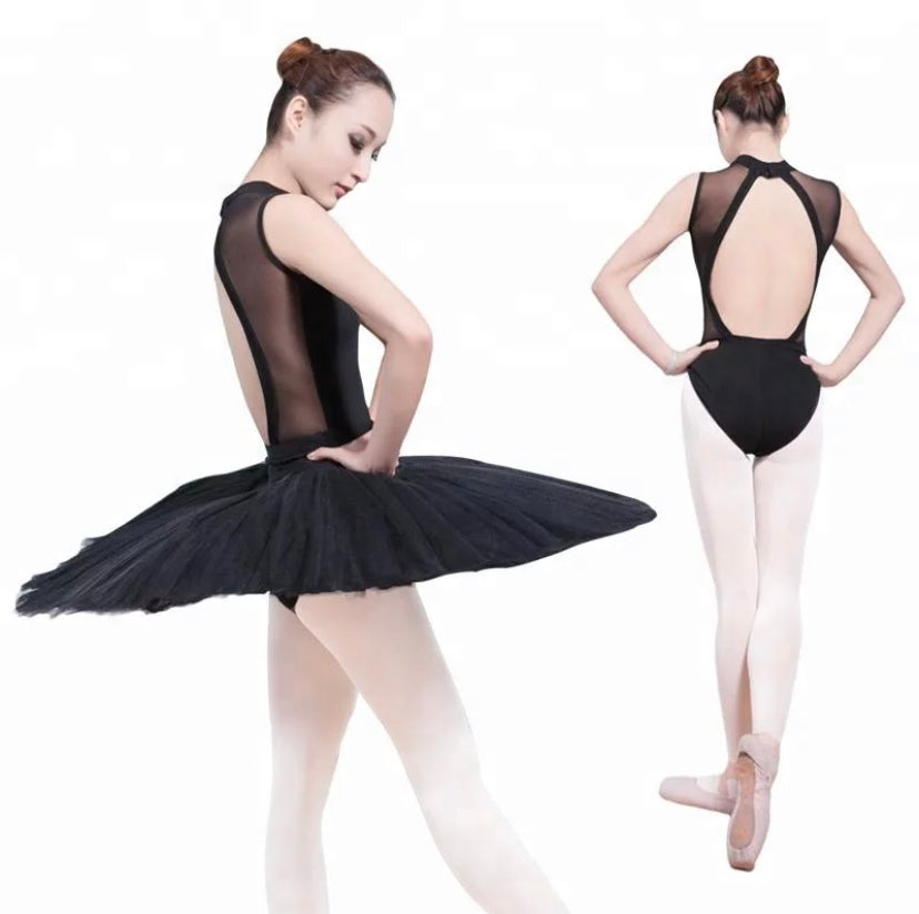 Women High Neck Mesh Leotard