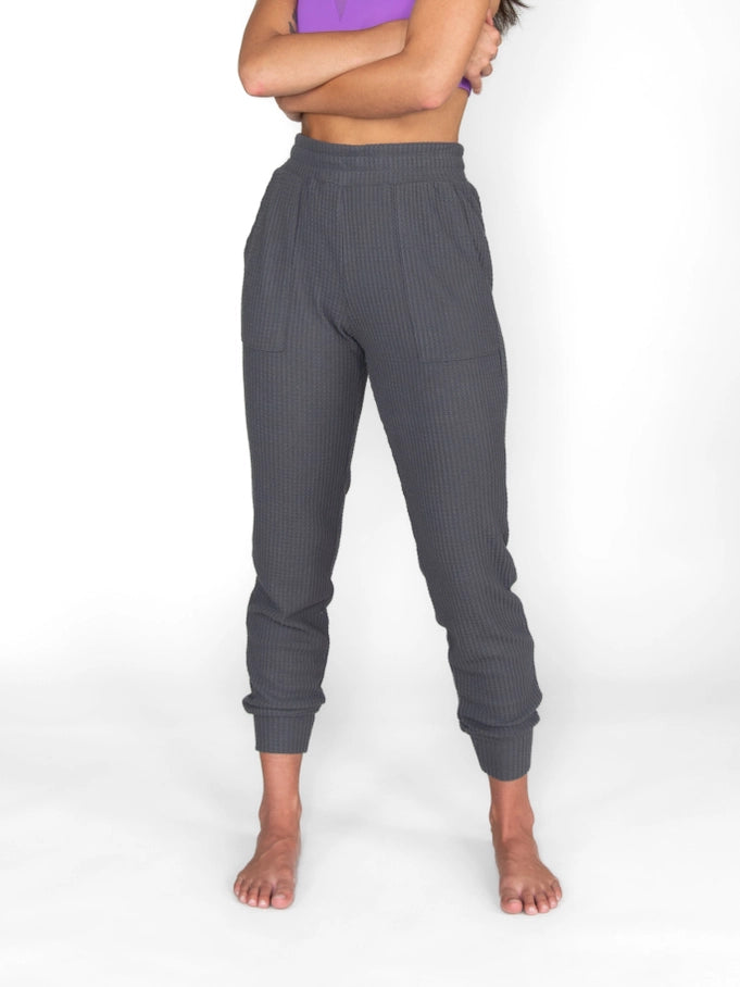 CZJ Women Waffle Warm-up Jogger