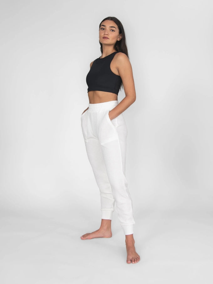 CZJ Women Waffle Warm-up Jogger