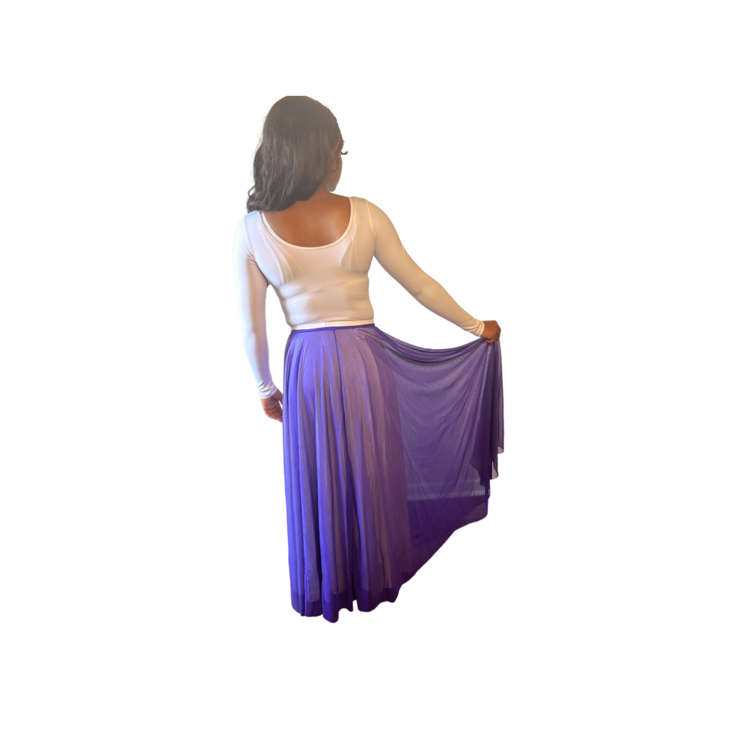 Body Wrappers Purple Long Full Chiffon Skirt