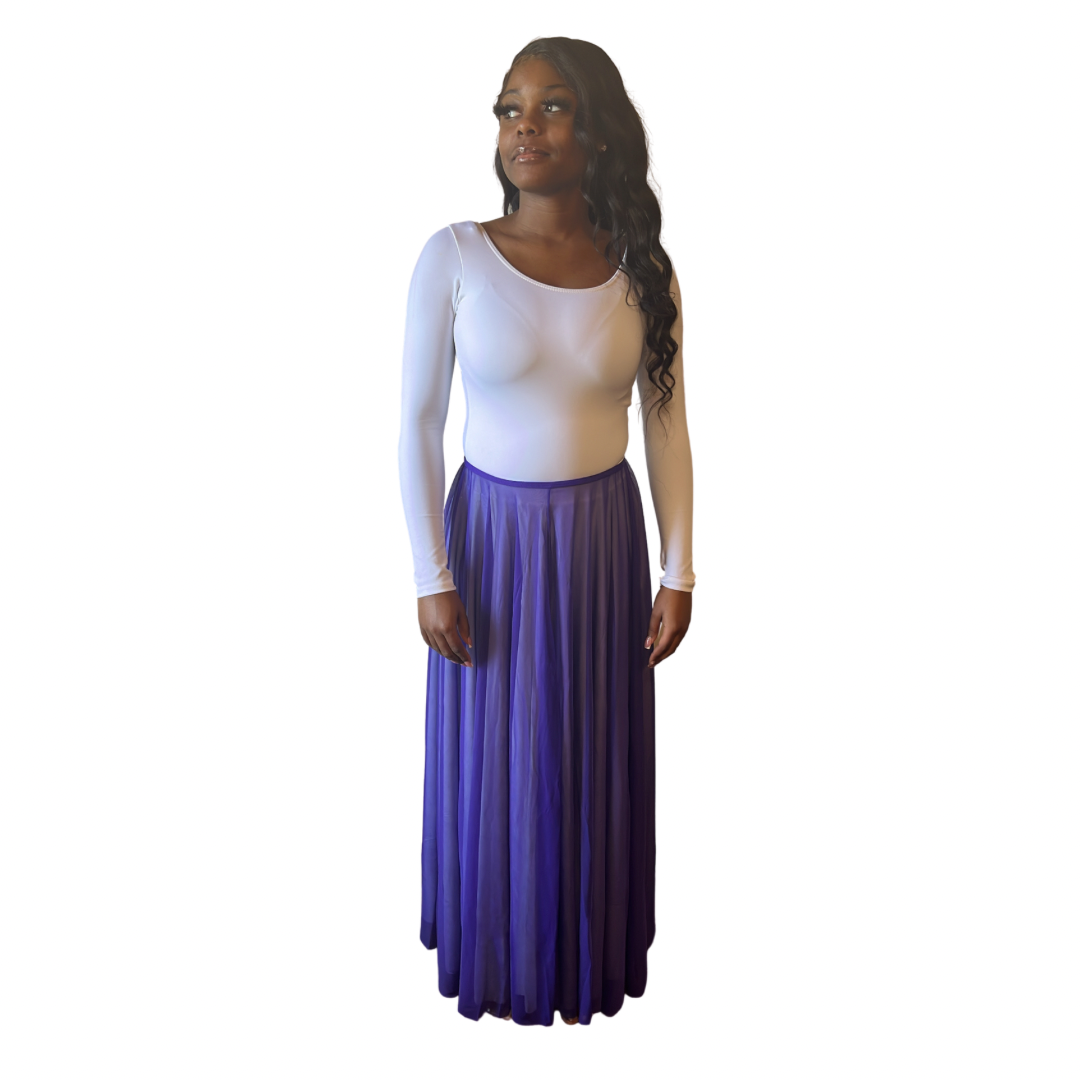 Body Wrappers Purple Long Full Chiffon Skirt