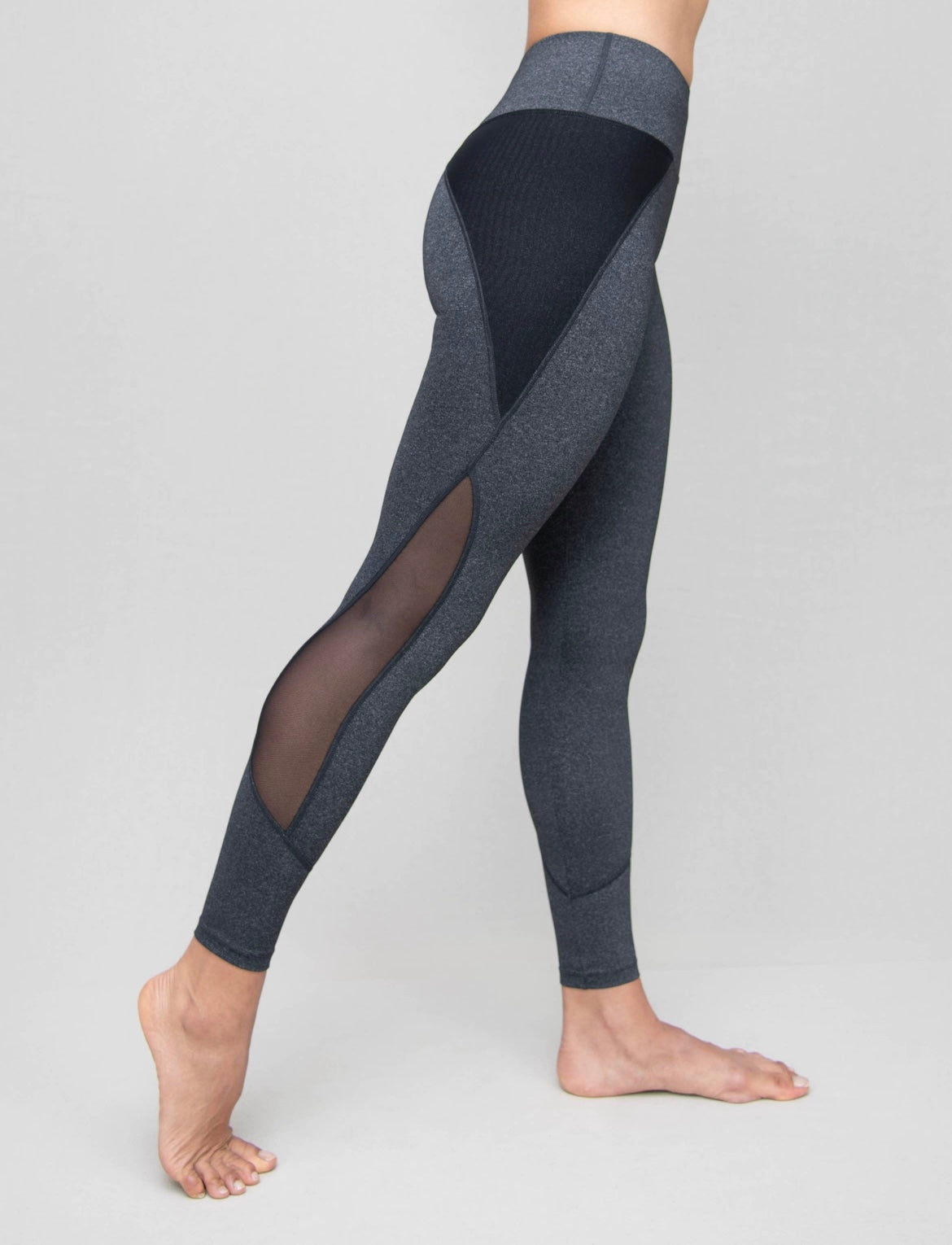 CZJ Fine Heather Leggings w/Power Mesh Inserts